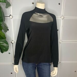 Barcelino Contrast Mesh Long Sleeve Top Size Medium
